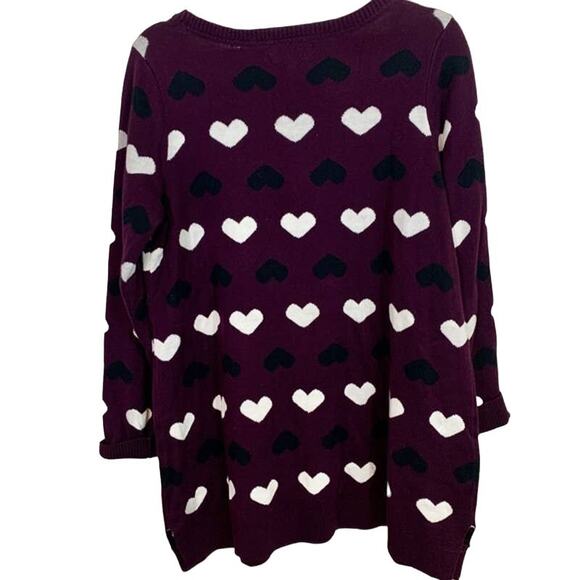 CHARTER CLUB Womens Heart Print Cotton Blend Knit Sweater Size 0X Tunic - Picture 4 of 6